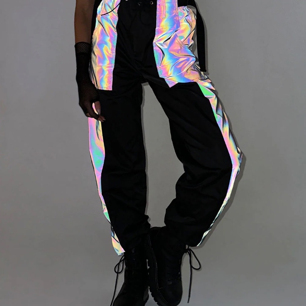 iHeartRaves Iridescent Black Joggers